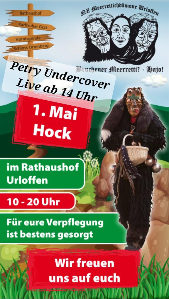 1. Mai Hock der NZ Meerrettichdämonen am Rathaushof in Uroffen