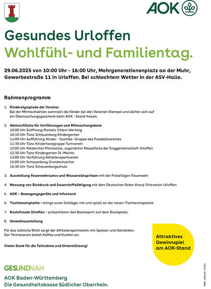 Programm Familientag