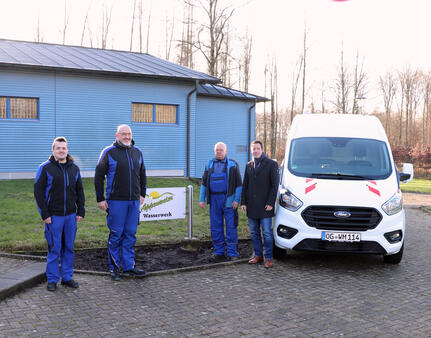v.l. Marc Brudy, Alexander Kocher, Michael Görig und Bürgermeister Manuel Tabor