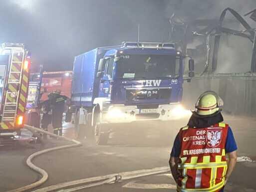 Großbrand einer Lagerhalle